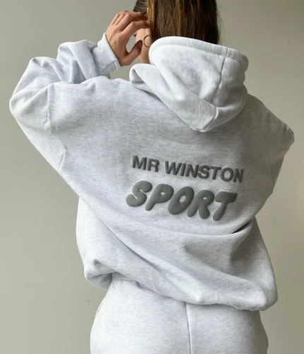 Mr Winston Grey Puff Hoodie Sweat